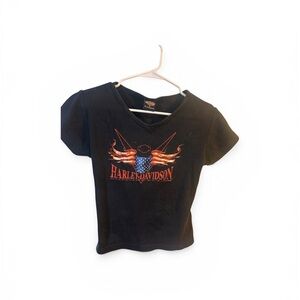 Harley-Davidson women’s v neck Black Short Sleeve